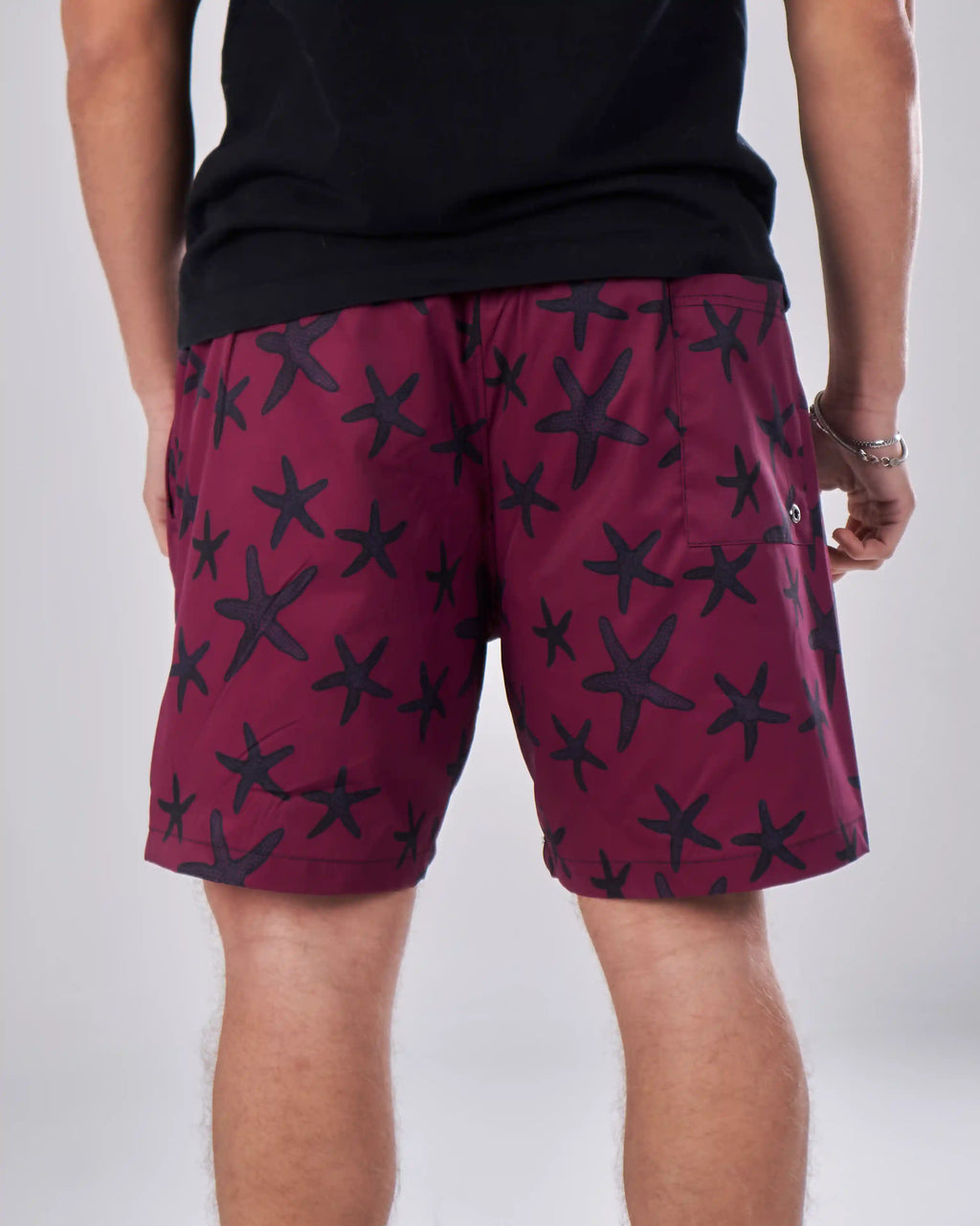 Swimshort – Burgundy Starfish Print