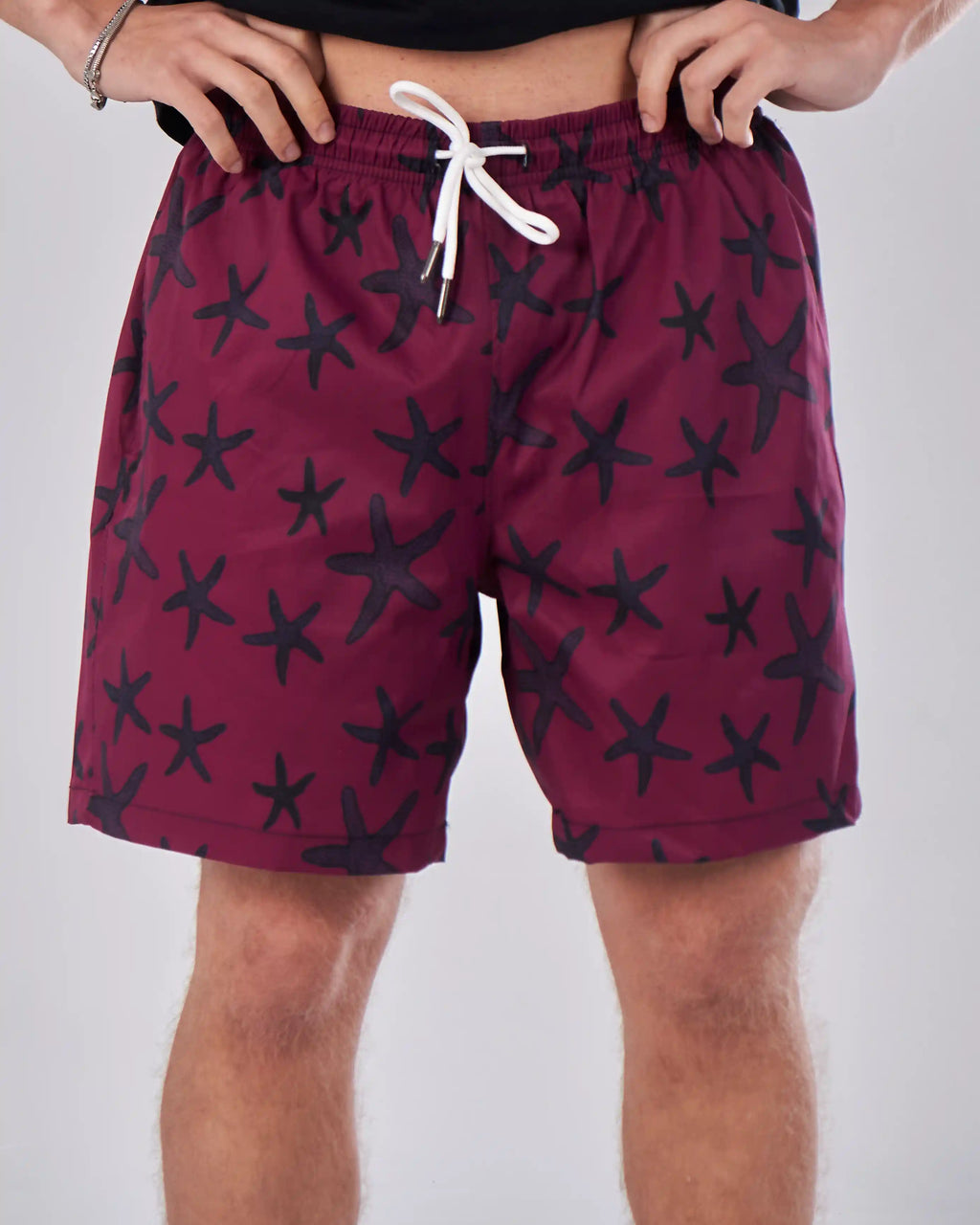 Swimshort – Burgundy Starfish Print