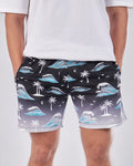 Swimshort – Black Wave Print