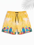 Swimshort – Yellow Surfboard Print