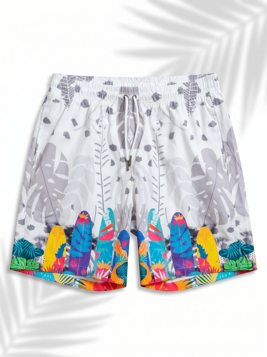Swimshort – Grey Surfboards Tropical Print