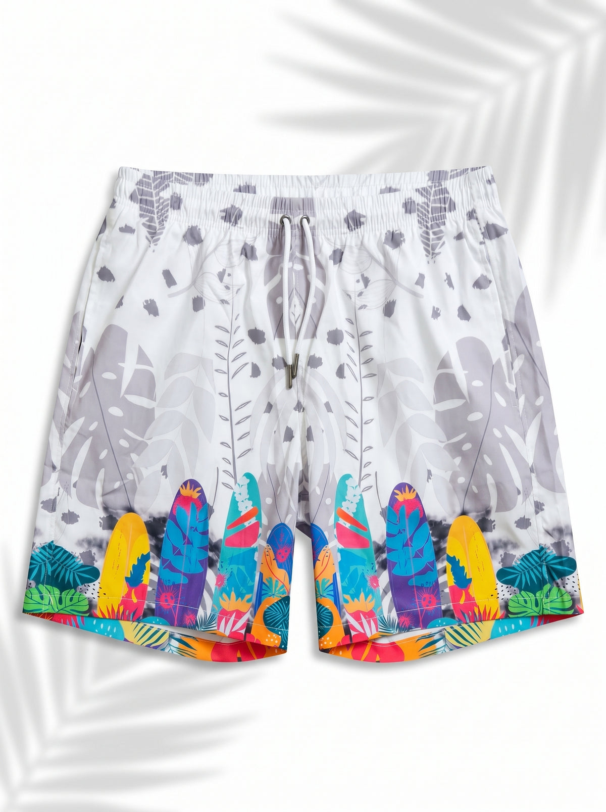 Swimshort – Grey Surfboards Tropical Print