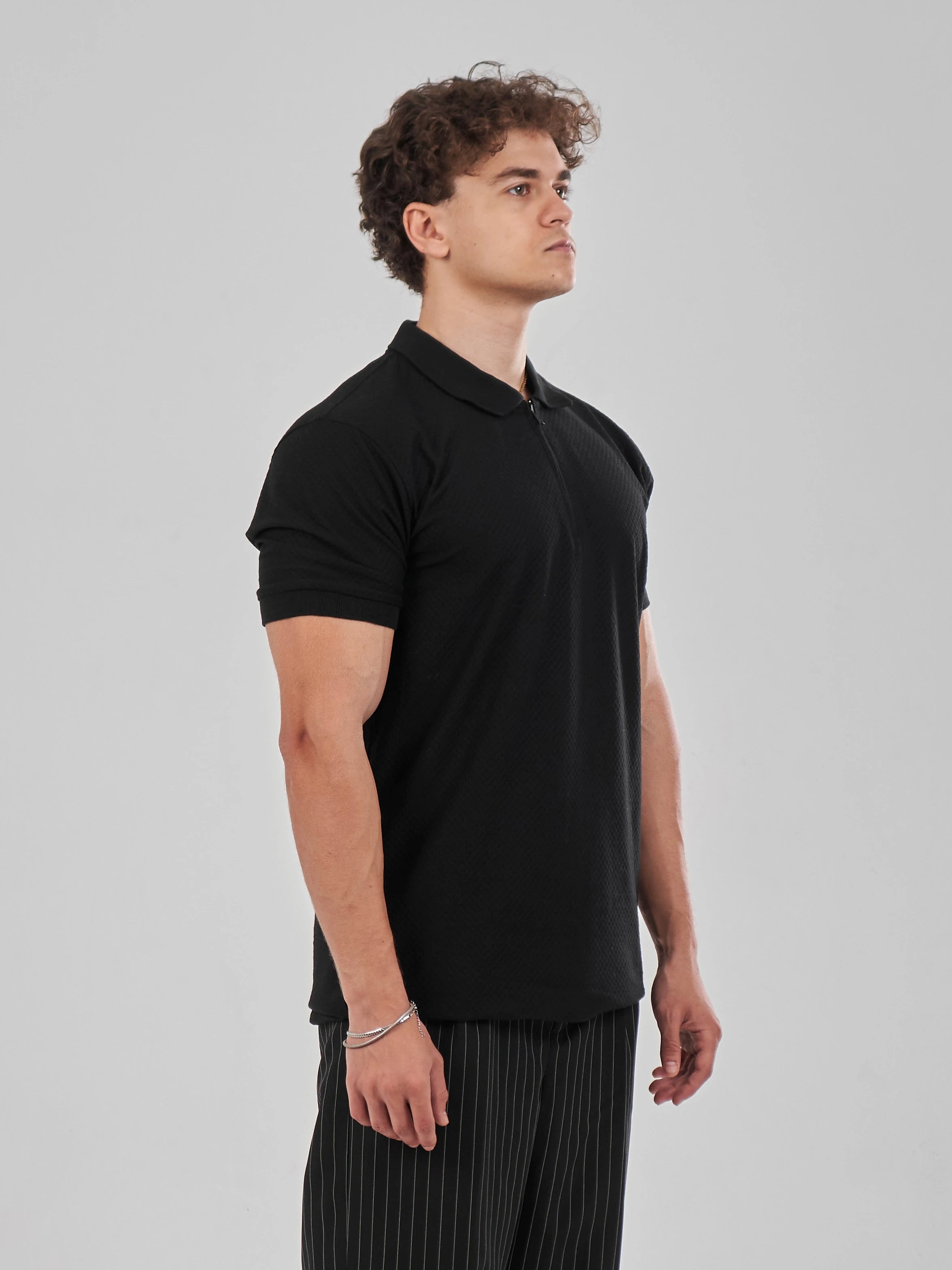 TriC Zip Polo - Black