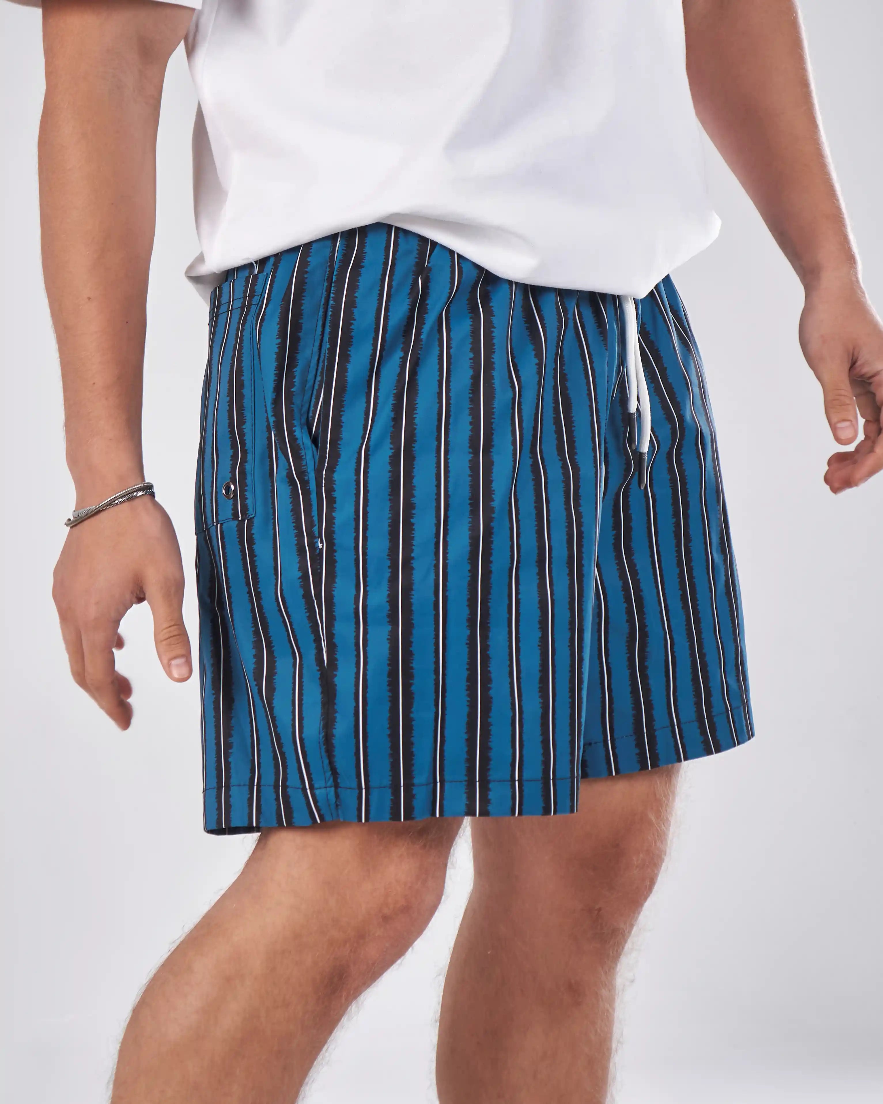 Swimshort – Electric Blue Stripes