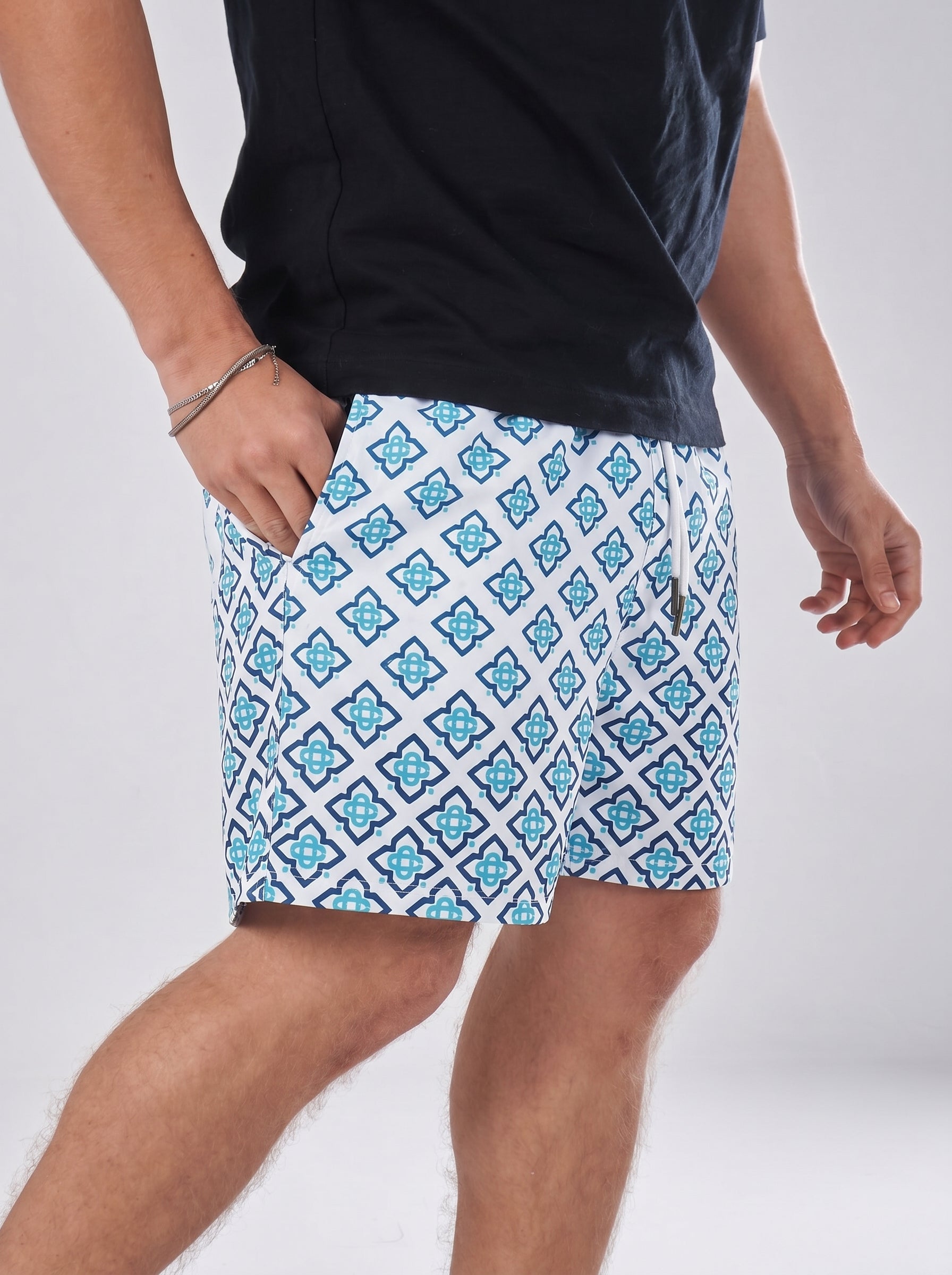 Swimshort – Mediterranean Tile White