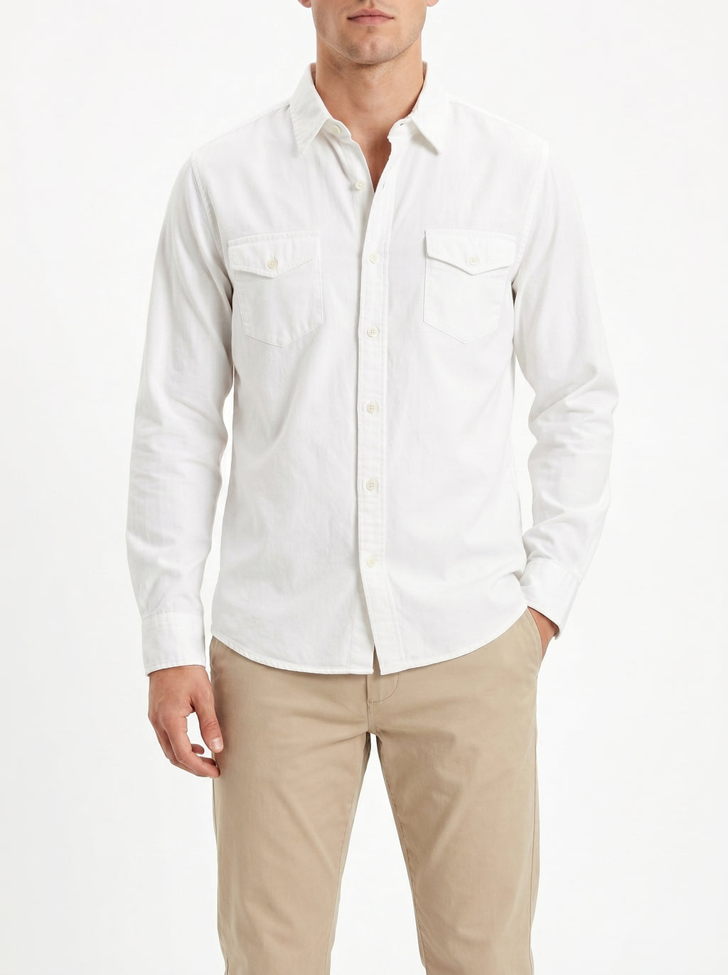 Regular Cotton Shirt - White
