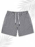 Swimshort – Black & White Reviera Stripes