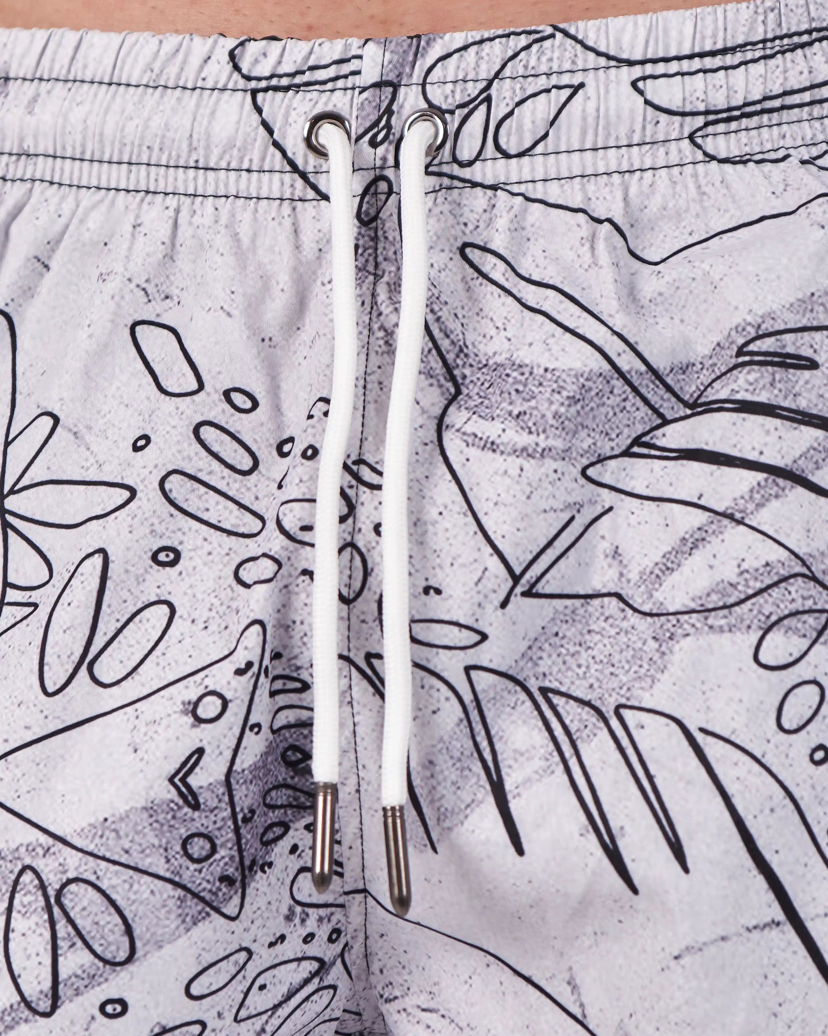 Swimshort – Gray Tropical Print