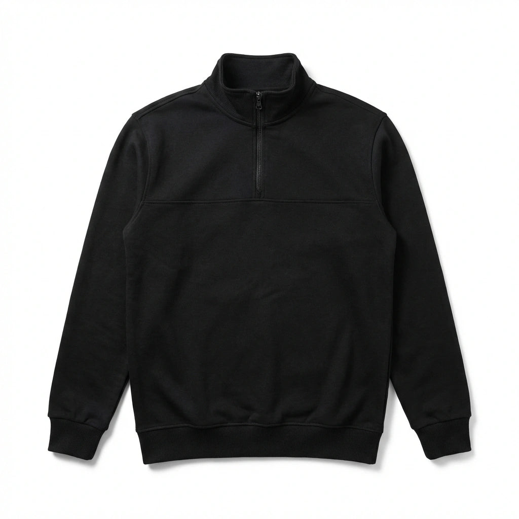 Sweater Half Zipper - Black