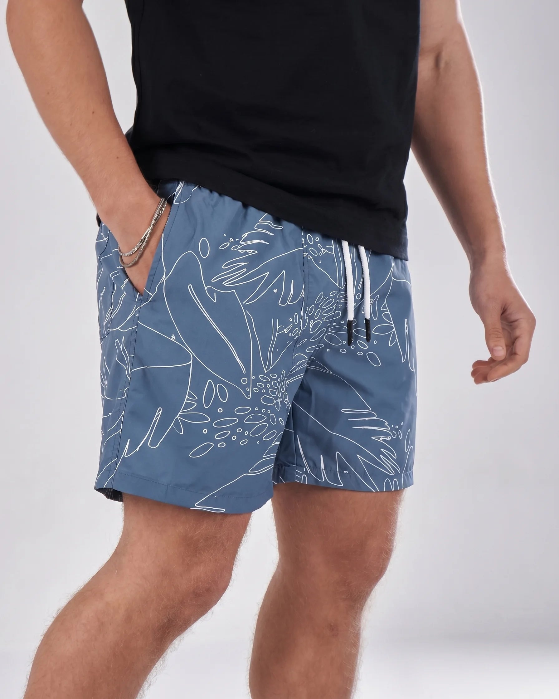 Swimshort – Blue Tropical Print